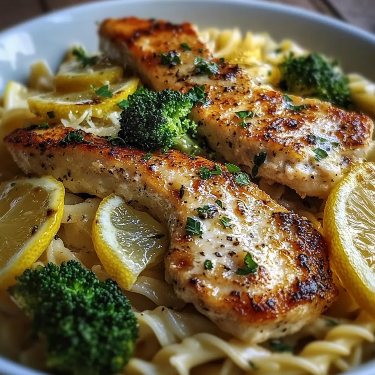 Cowboy Butter Lemon Bowtie Chicken with Broccoli