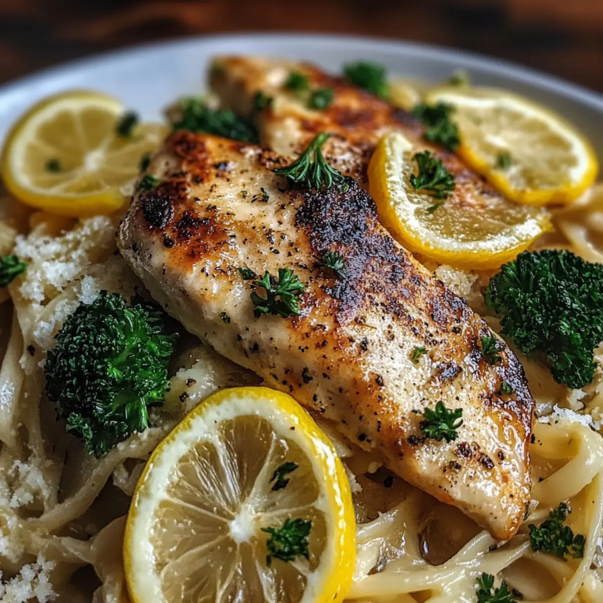 Cowboy Butter Lemon Bowtie Chicken with Broccoli