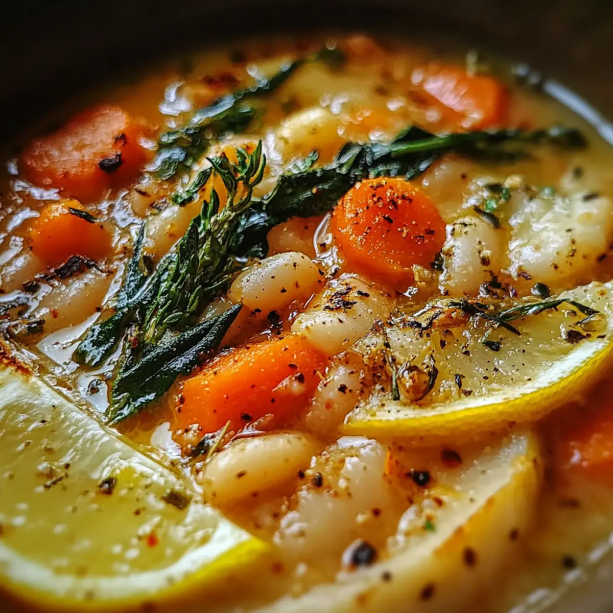 Cozy Rosemary & Garlic White Bean Soup