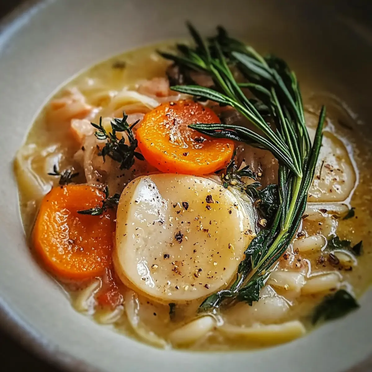 Cozy Rosemary & Garlic White Bean Soup