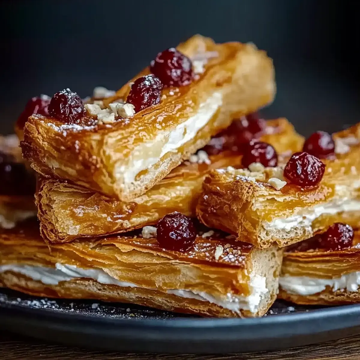 Cranberry Orange Cream Cheese Pastry Straws