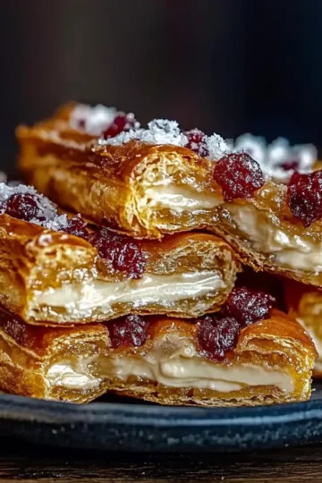 Cranberry Orange Cream Cheese Pastry Straws