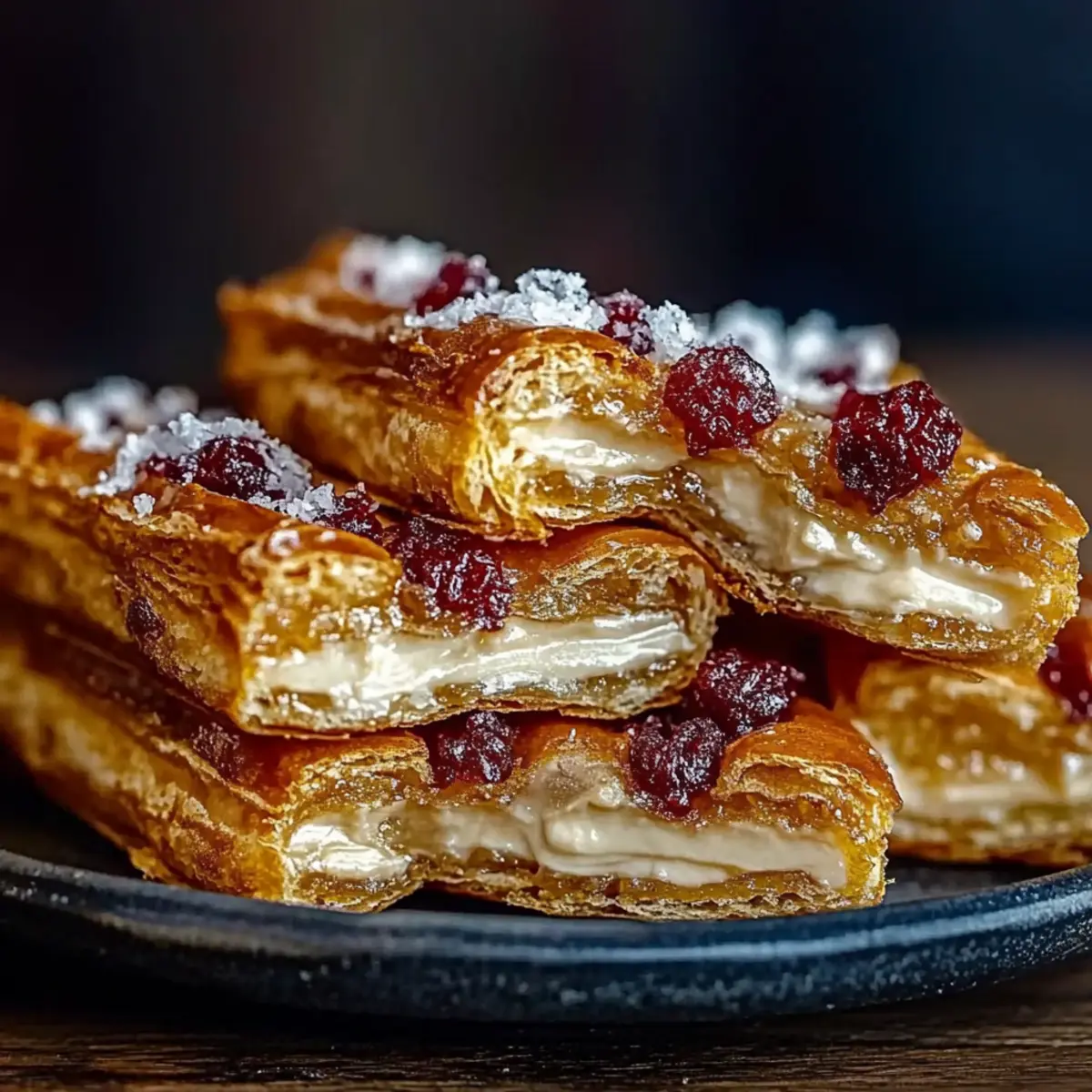 Cranberry Orange Cream Cheese Pastry Straws