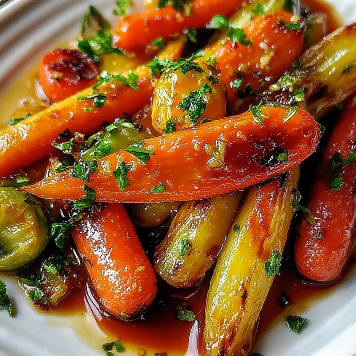 Crispy Maple Glazed Carrots and Brussel Sprouts
