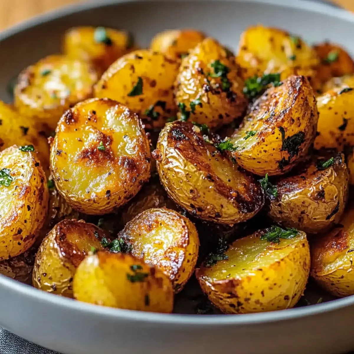 Crispy Roasted Mustard Potatoes