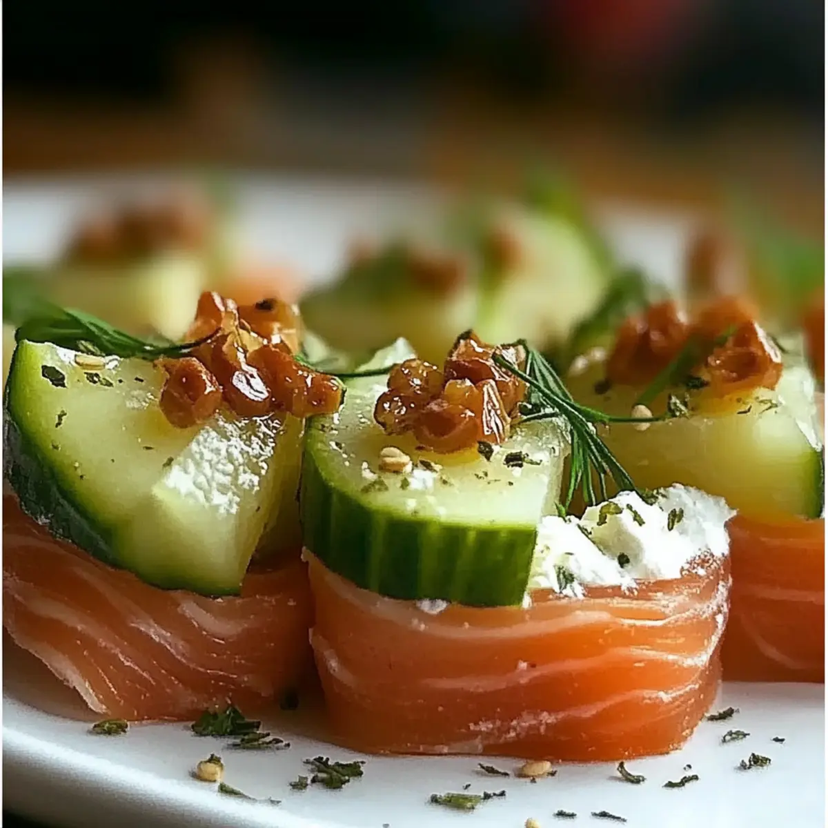 Cucumber Bites with Smoked Salmon