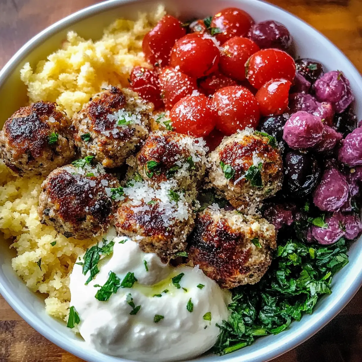 Greek Meatball Bowl