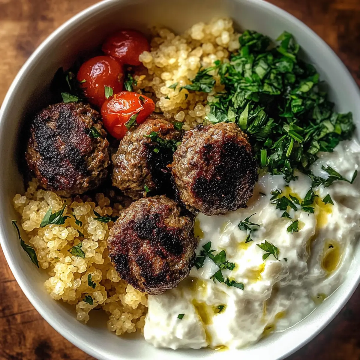 Greek Meatball Bowl