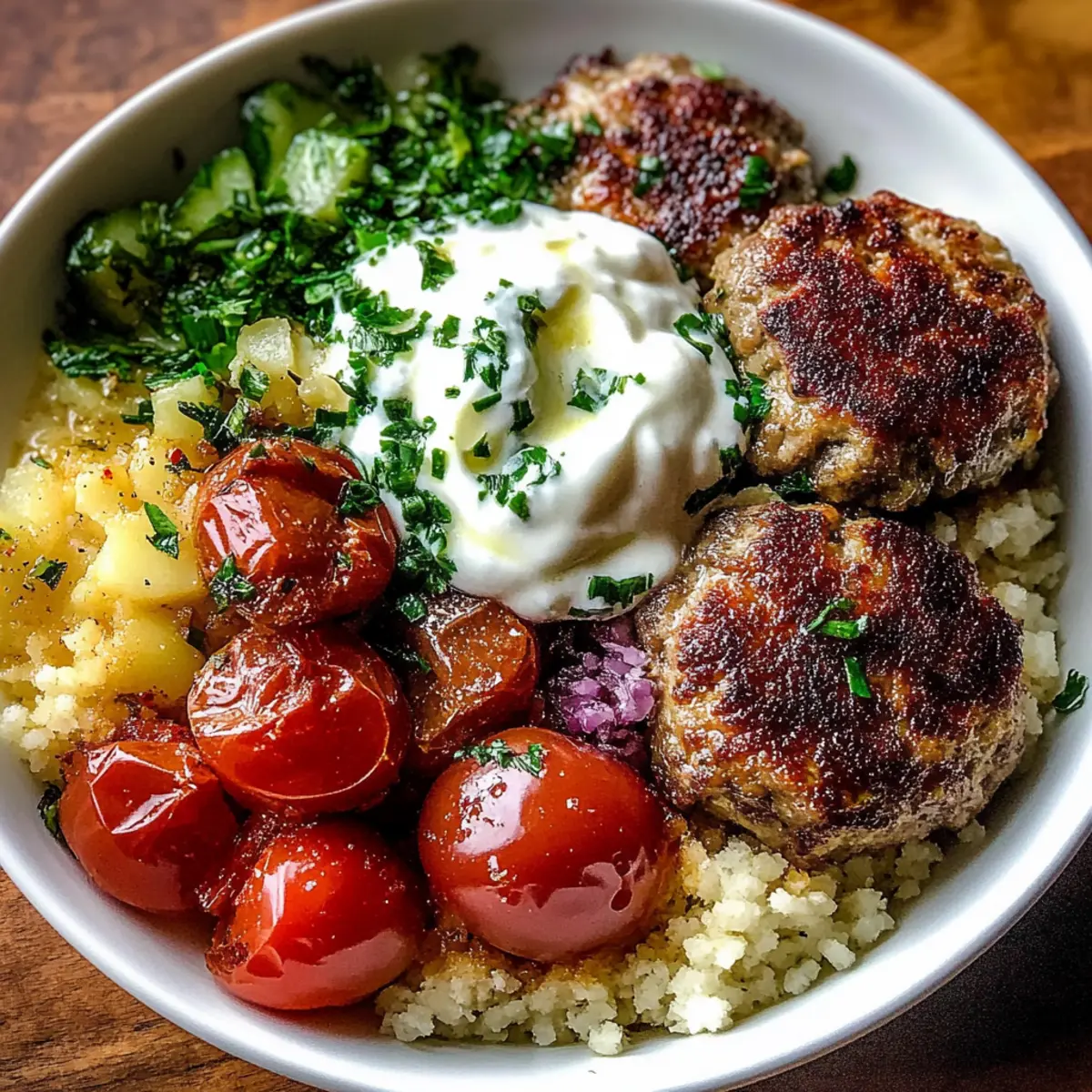Greek Meatball Bowl