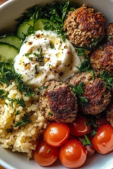 Greek Meatball Bowl