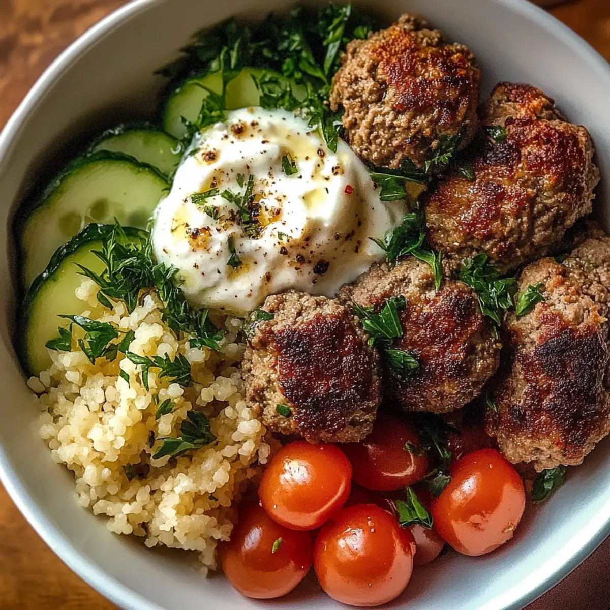 Greek Meatball Bowl