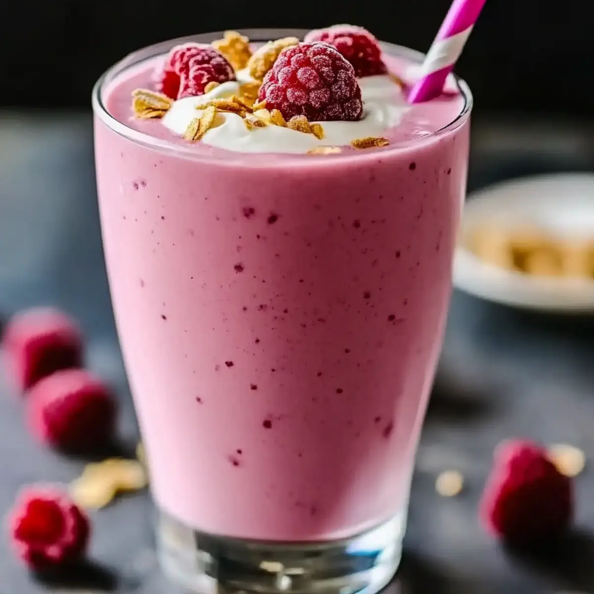 Greek Yogurt Raspberry Protein Shake
