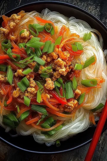 Ground Chicken Sweet Chili Noodles