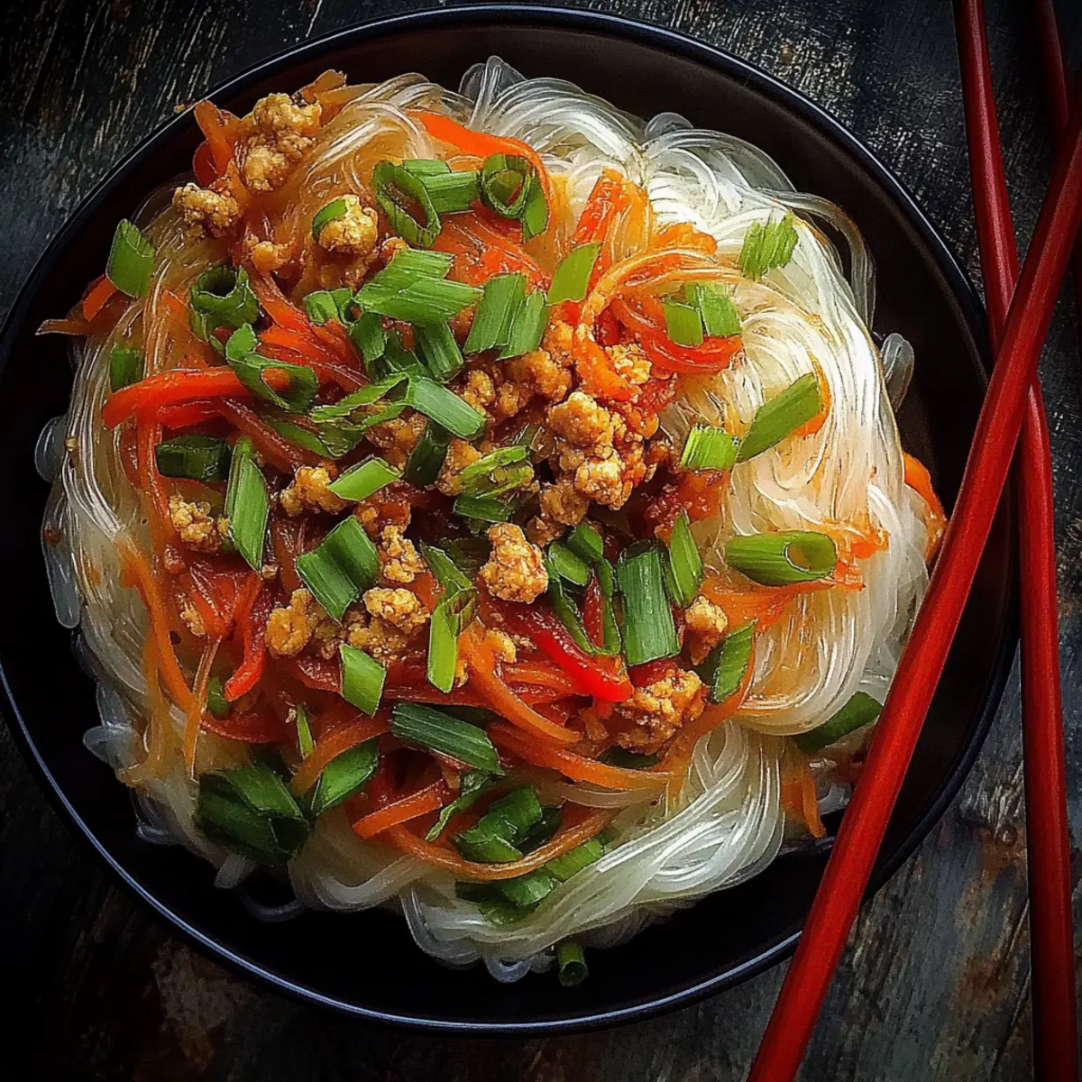 Ground Chicken Sweet Chili Noodles