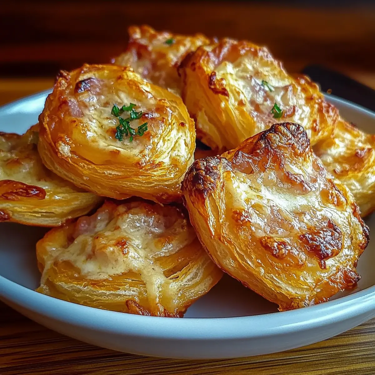 Ham and Cheese Puff Pastry Swirls
