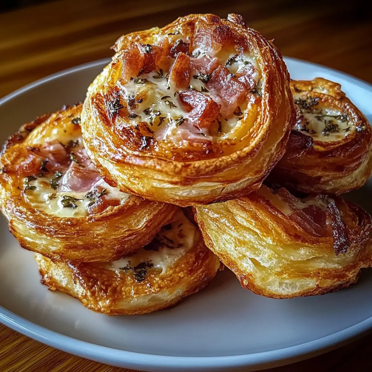 Ham and Cheese Puff Pastry Swirls