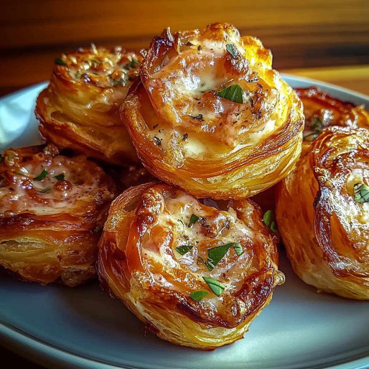 Ham and Cheese Puff Pastry Swirls