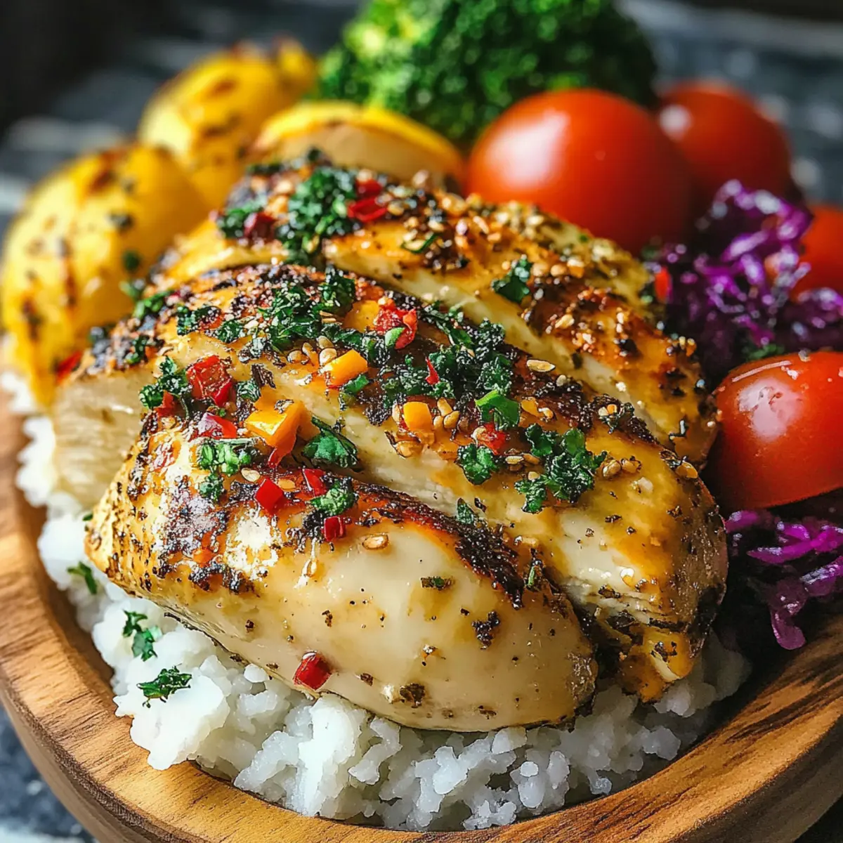 Healthy Lemon Garlic Chicken Meal Prep Bowls