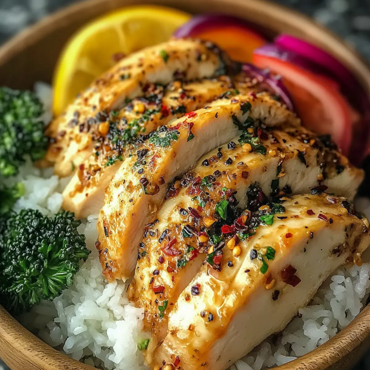 Healthy Lemon Garlic Chicken Meal Prep Bowls
