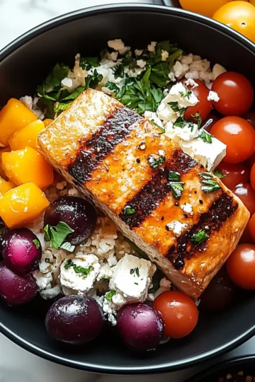 Healthy Mediterranean Salmon Bowl