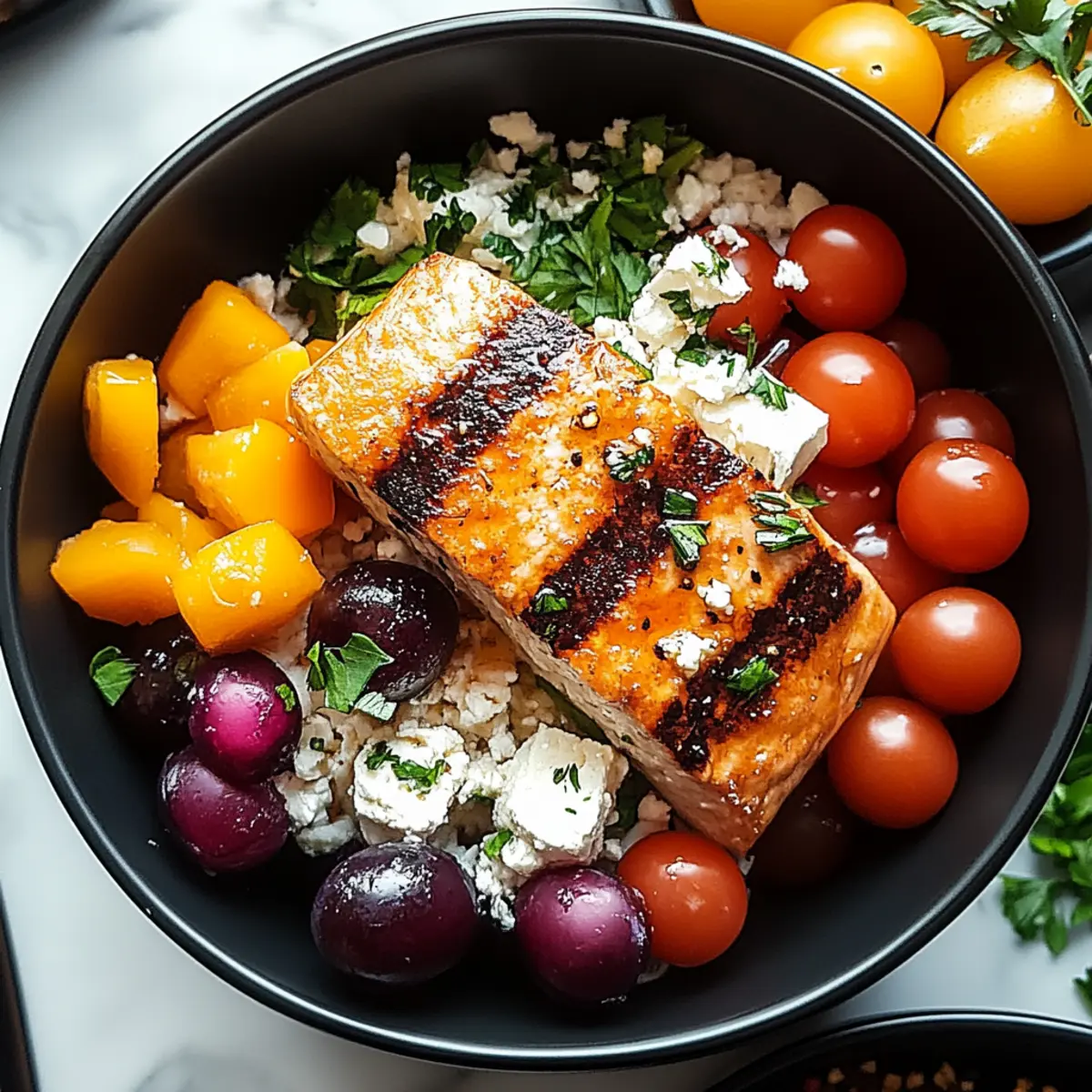 Healthy Mediterranean Salmon Bowl