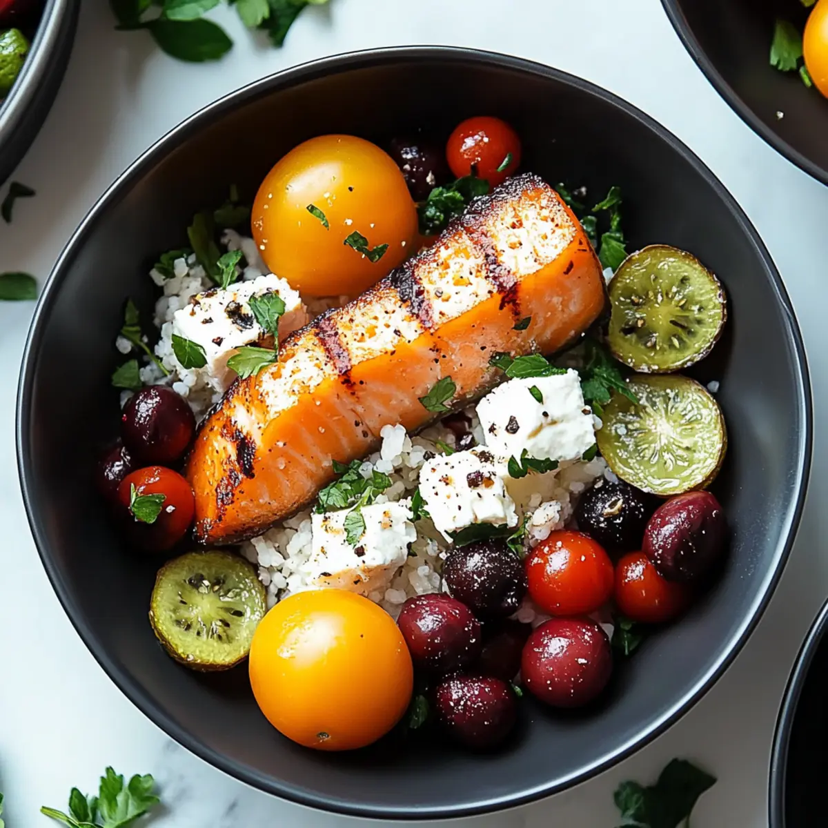 Healthy Mediterranean Salmon Bowl