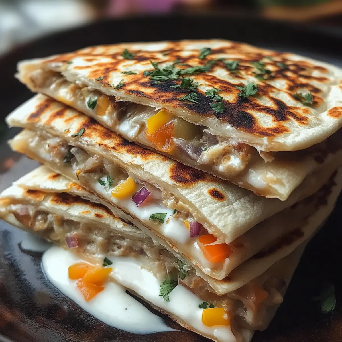 High-Protein Chicken Ranch Quesadilla