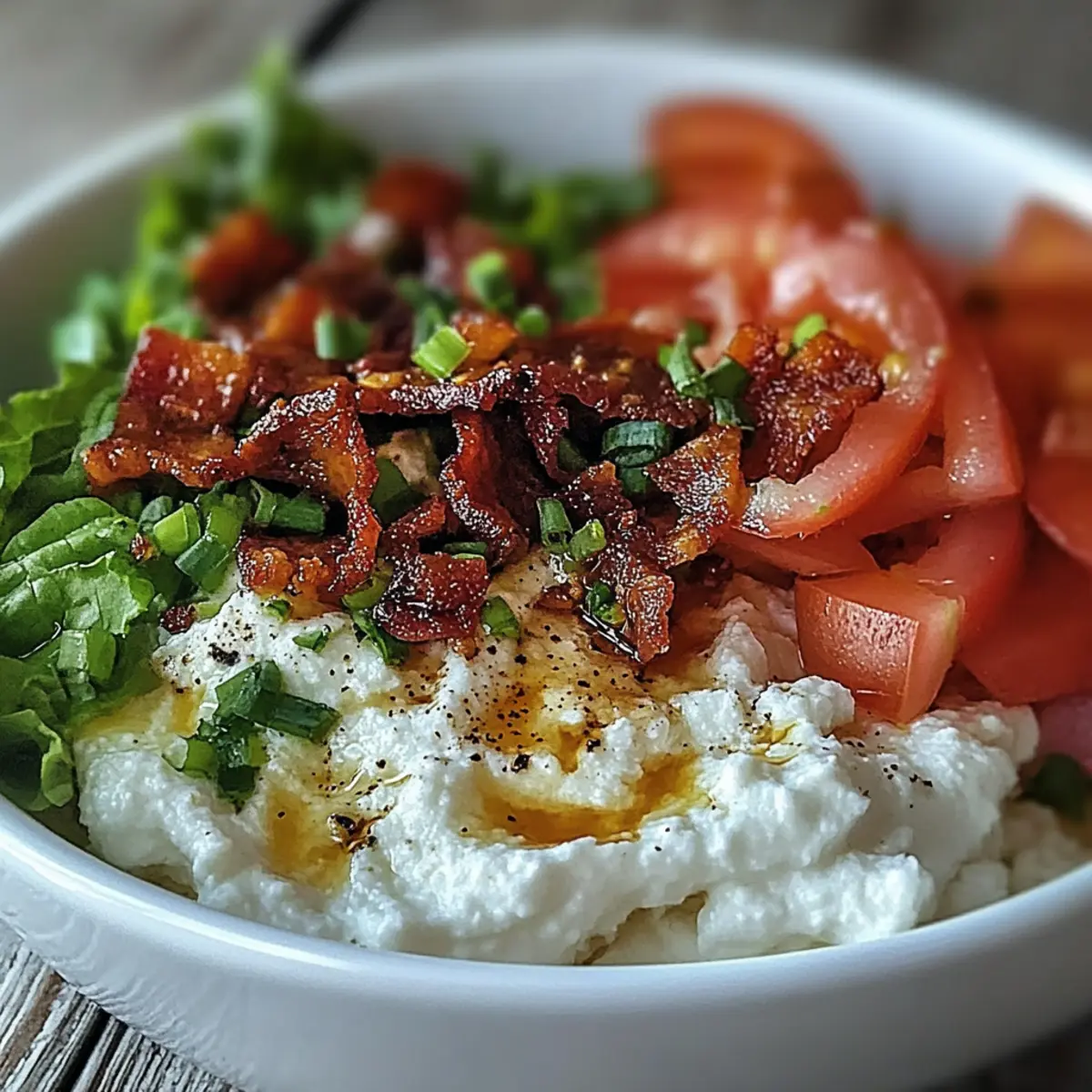 High Protein BLT Cottage Cheese Bowl