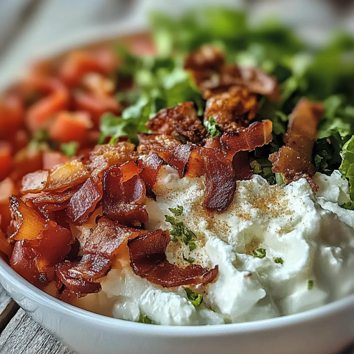High Protein BLT Cottage Cheese Bowl