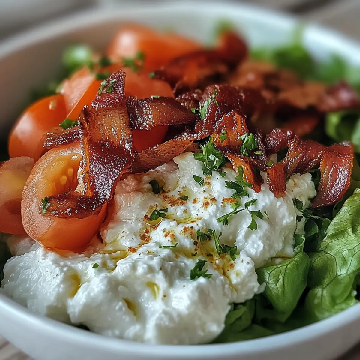 High Protein BLT Cottage Cheese Bowl