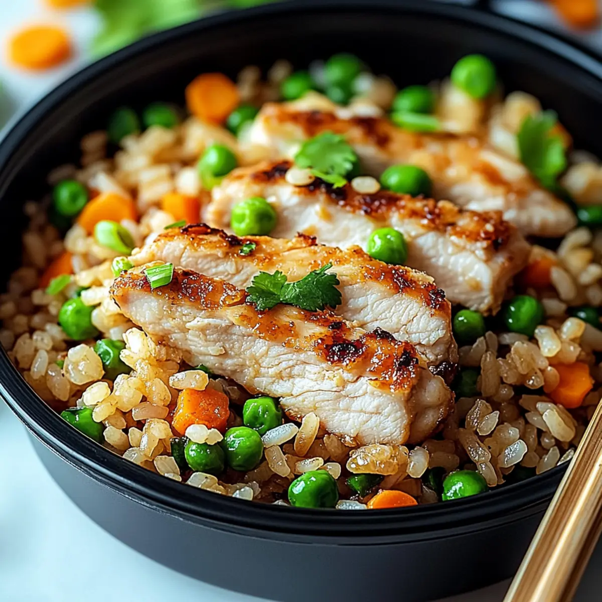 High Protein Crispy Garlic Chicken Fried Rice