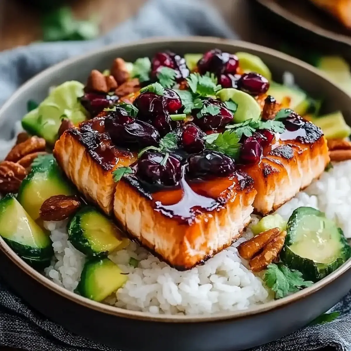 Honey Sriracha Glazed Salmon Bowls