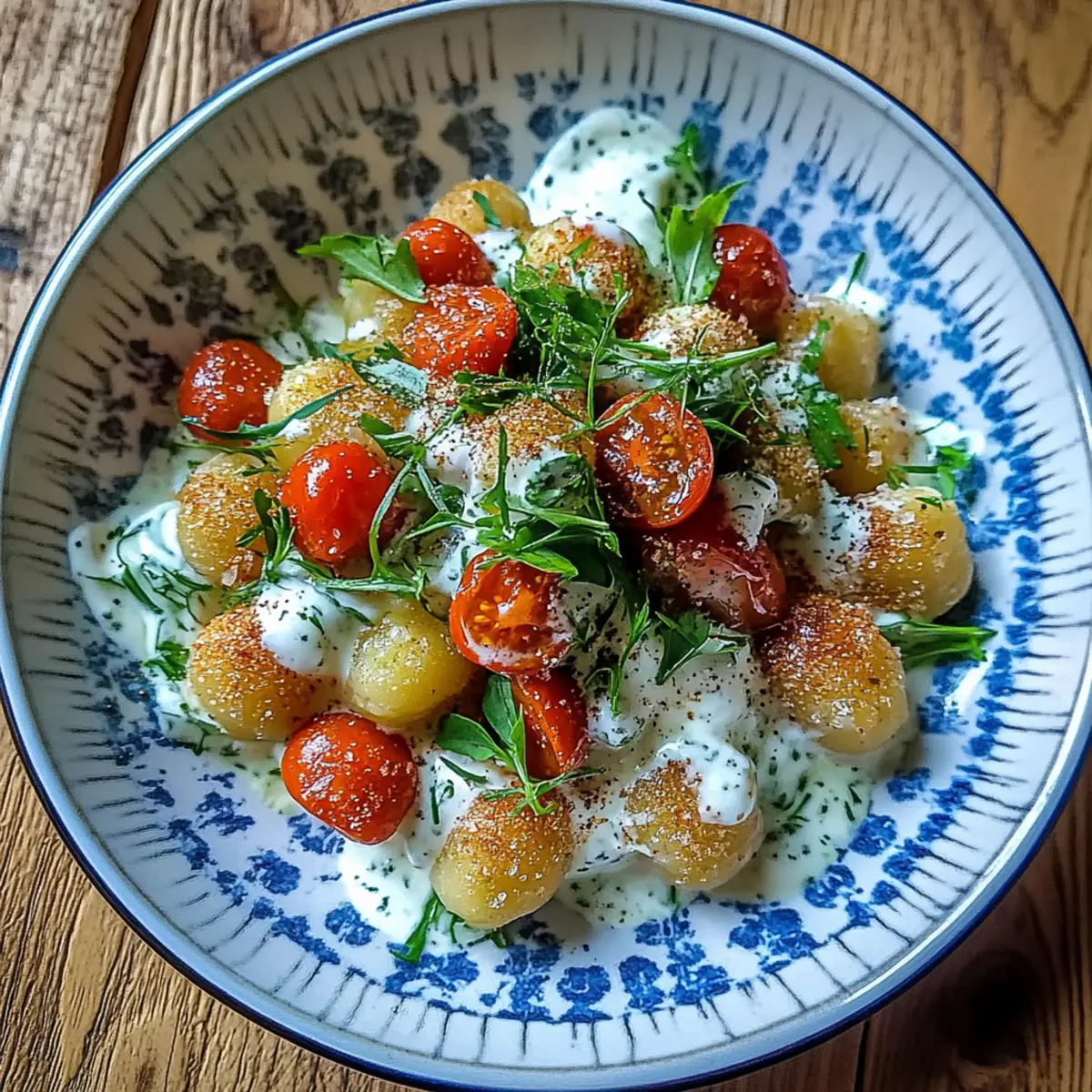 Knuspriger Gnocchi-Salat mit Joghurt-Dressing
