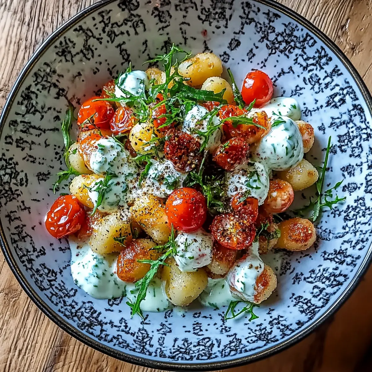 Knuspriger Gnocchi-Salat mit Joghurt-Dressing