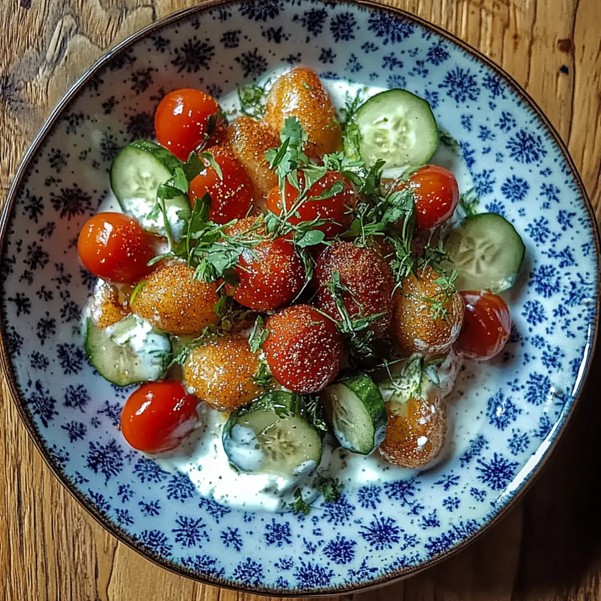 Knuspriger Gnocchi-Salat mit Joghurt-Dressing