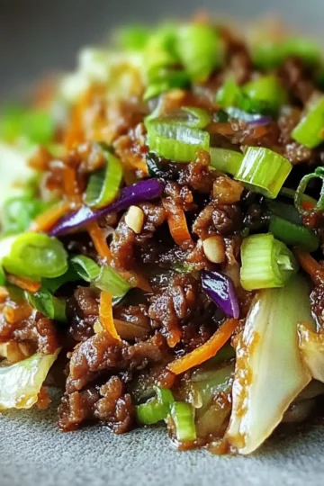 Low-Carb Mongolian Ground Beef and Cabbage