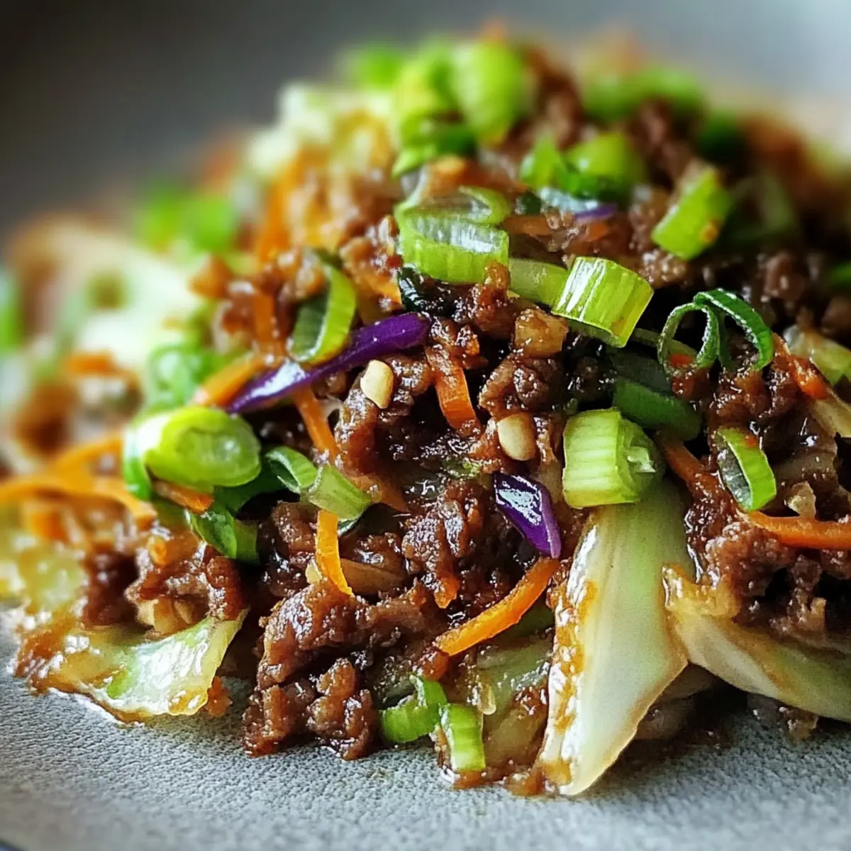 Low-Carb Mongolian Ground Beef and Cabbage