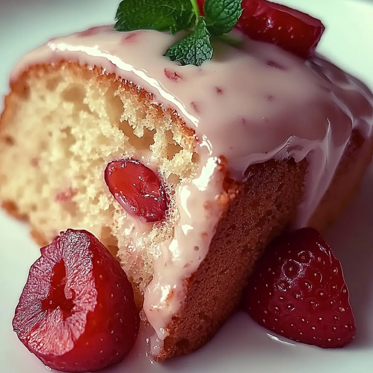 Moist Strawberry Milkshake Pound Cake