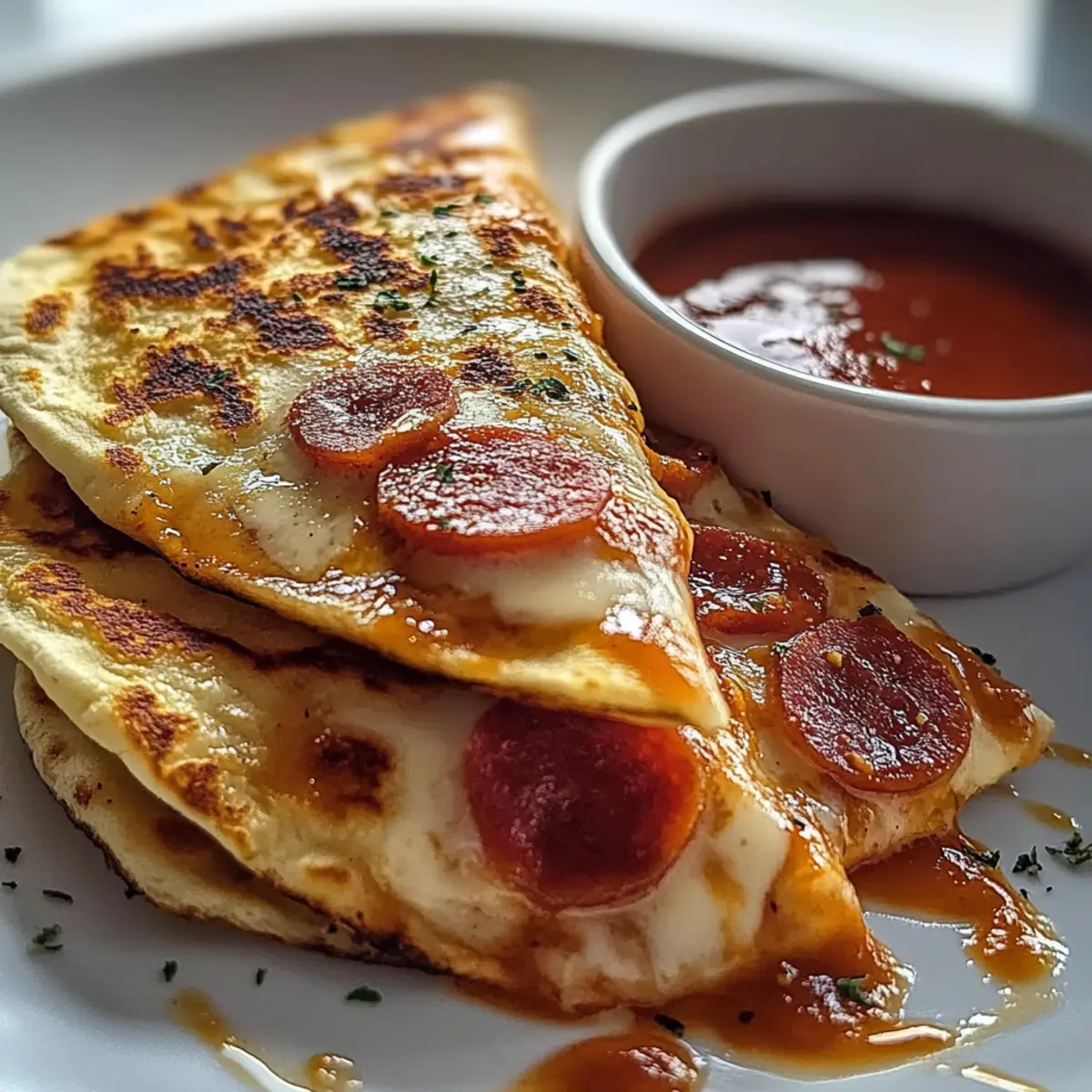Pepperoni Pizza Quesadillas
