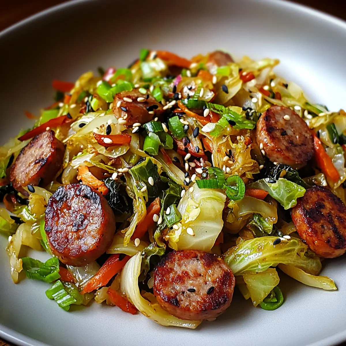 Sausage and Cabbage Stir Fry