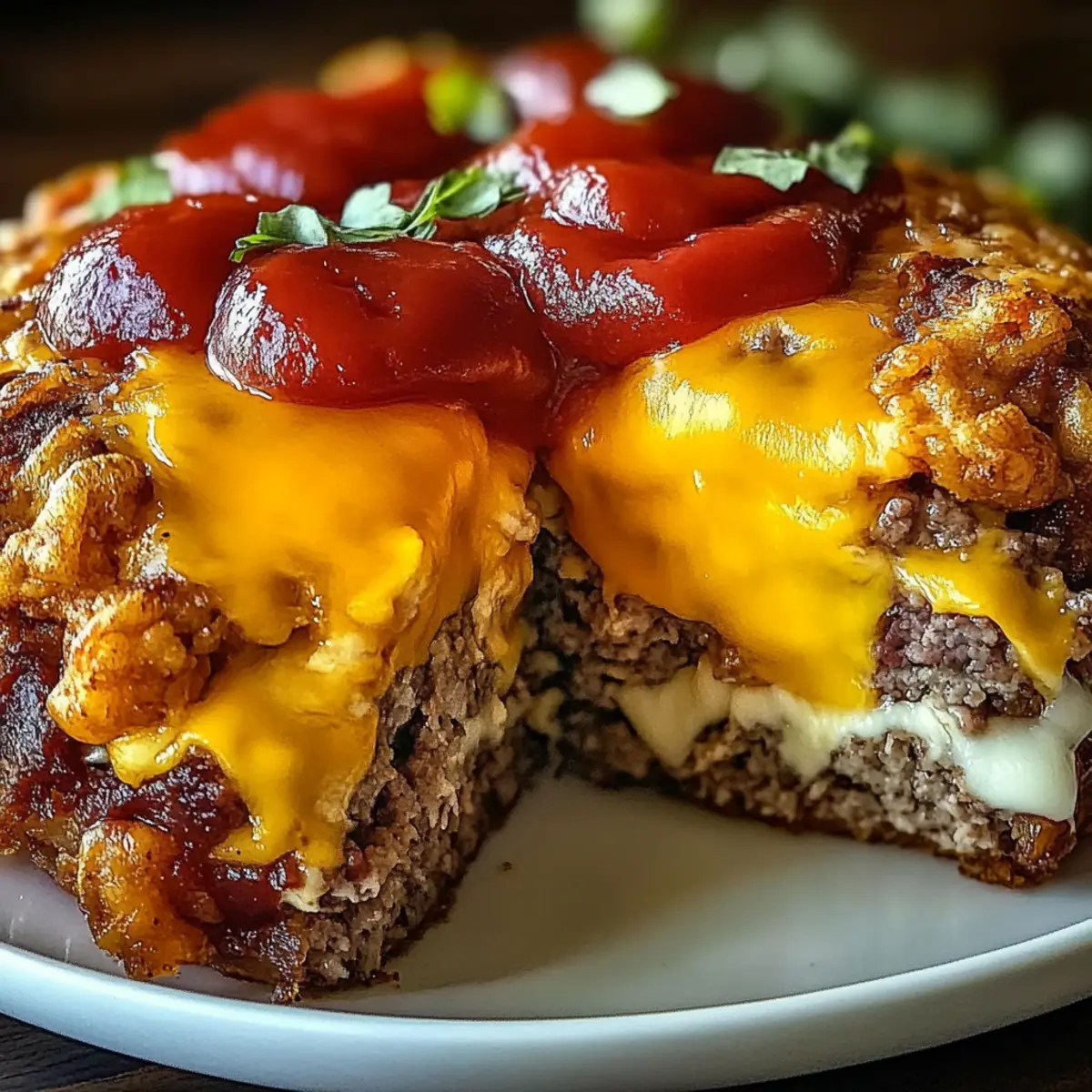Savory Juicy Baked Cheeseburger Meatloaf