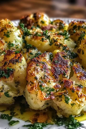 Savory Roasted Cauliflower with Parmesan and Pesto