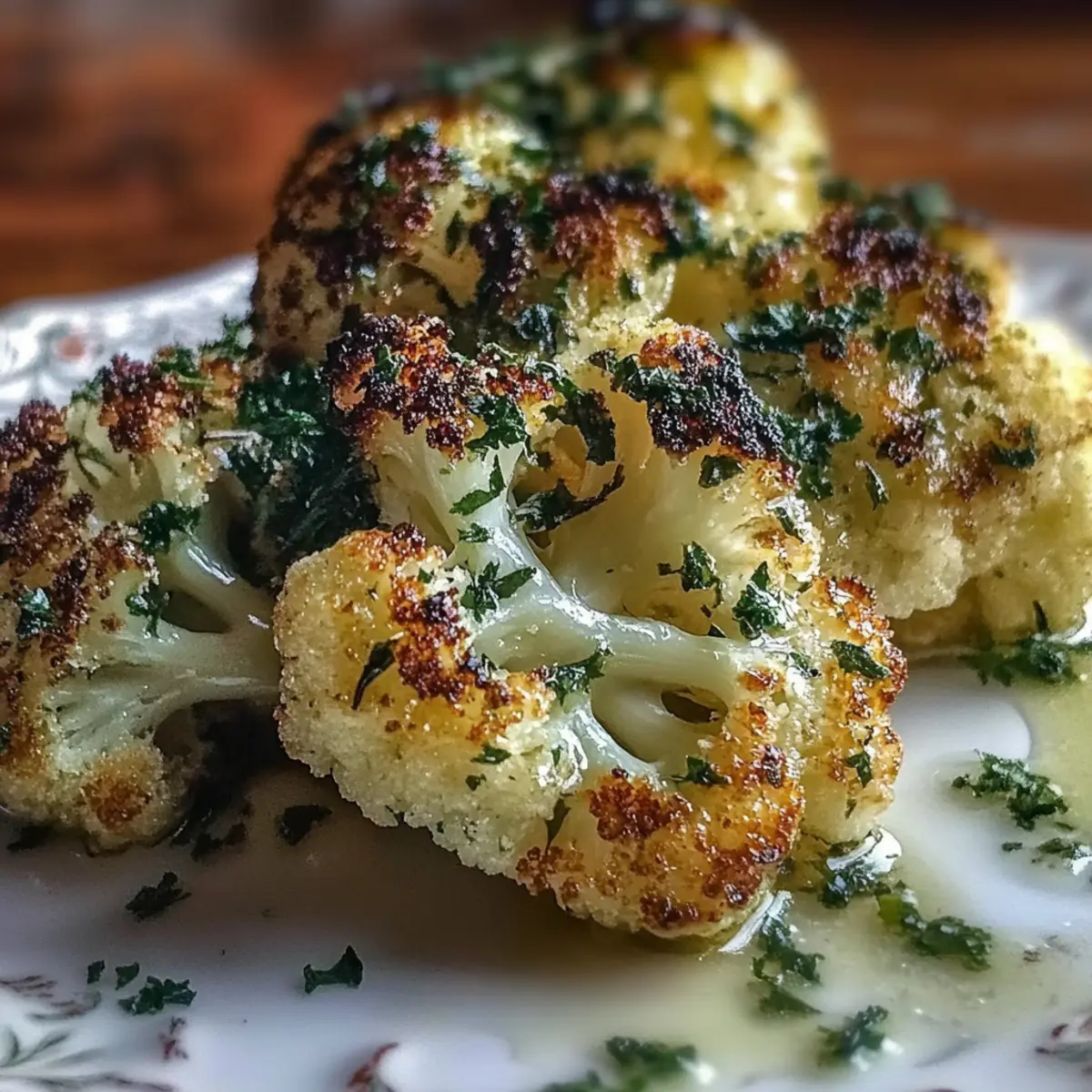 Savory Roasted Cauliflower with Parmesan and Pesto
