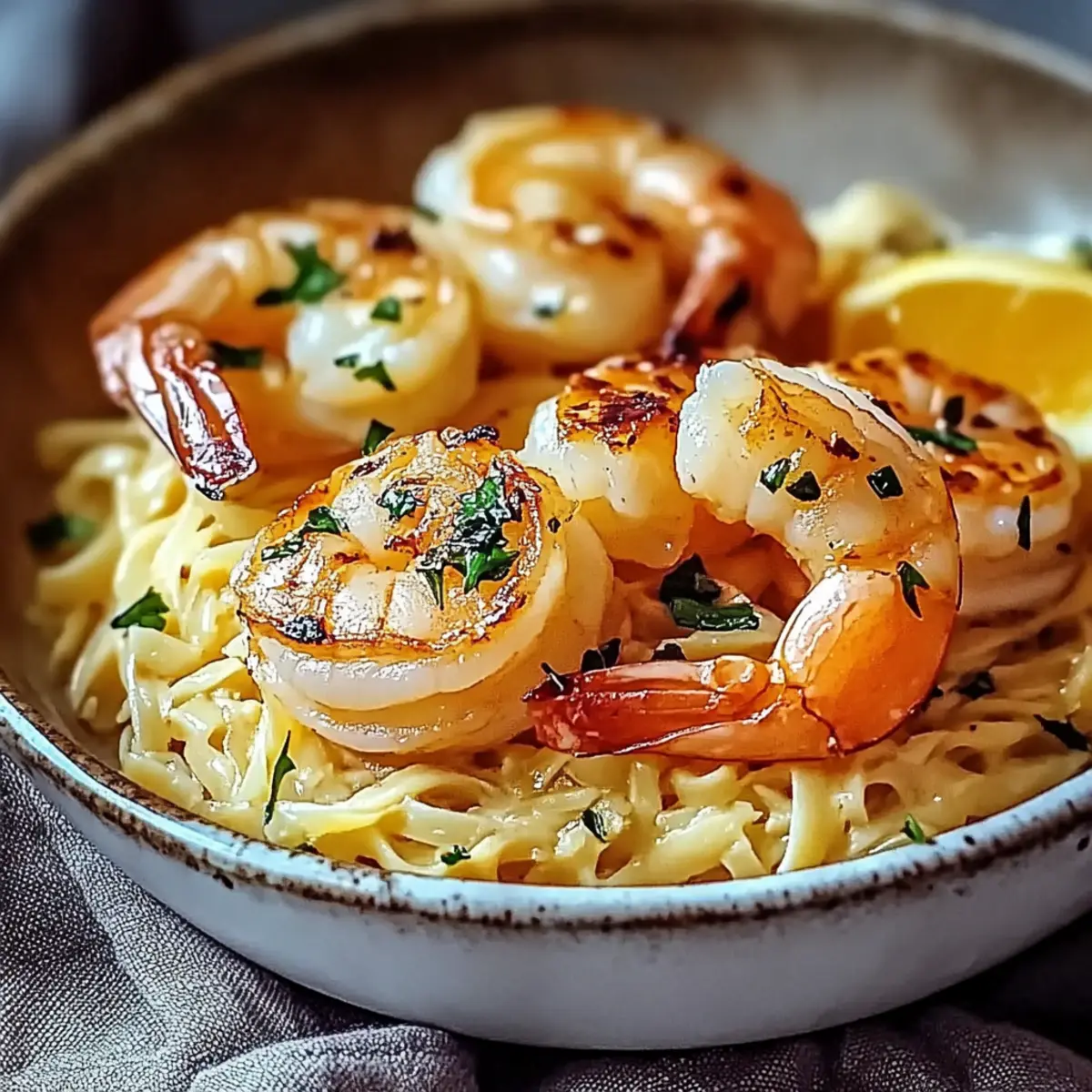 Shrimp Orzo In Lemon Garlic Sauce