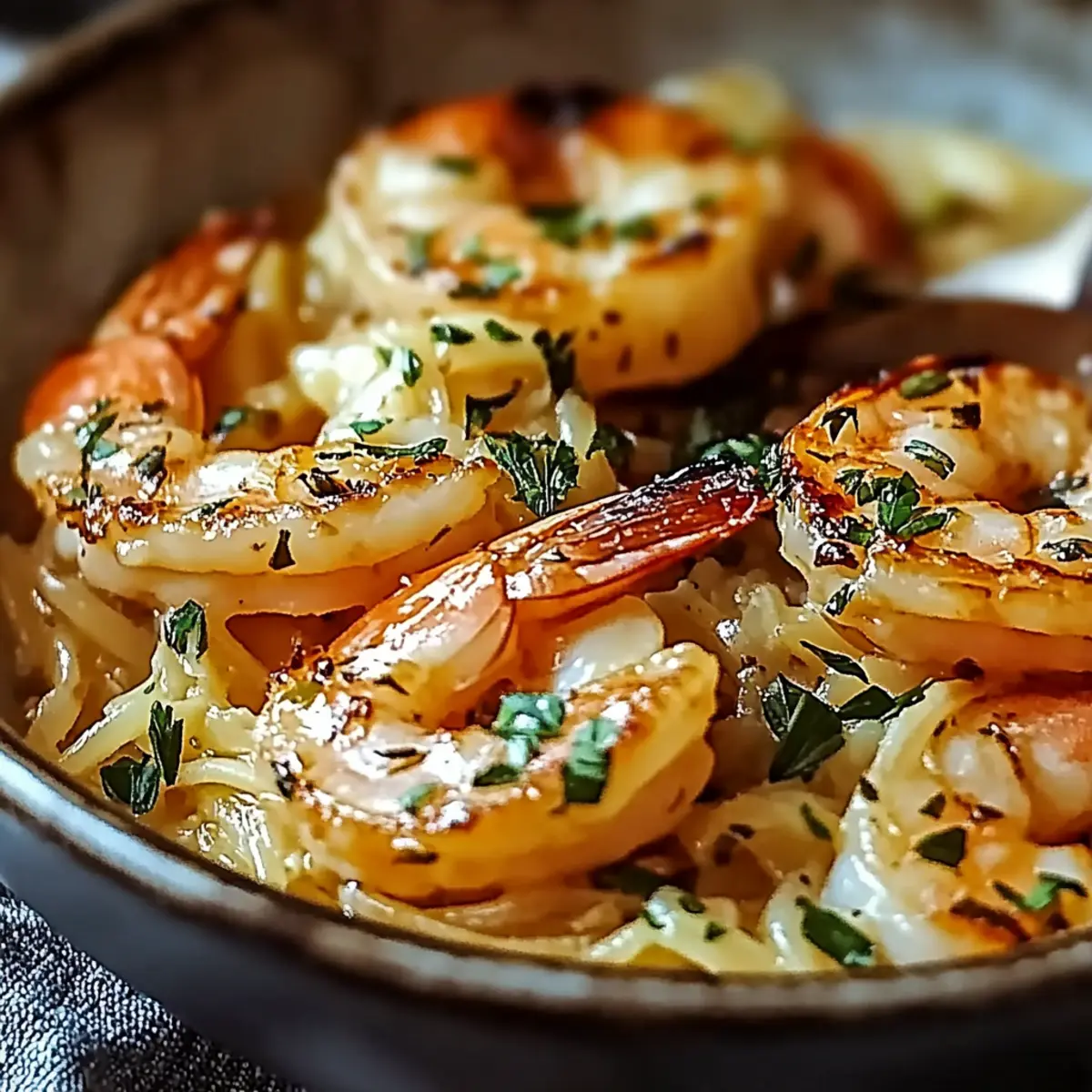 Shrimp Orzo In Lemon Garlic Sauce