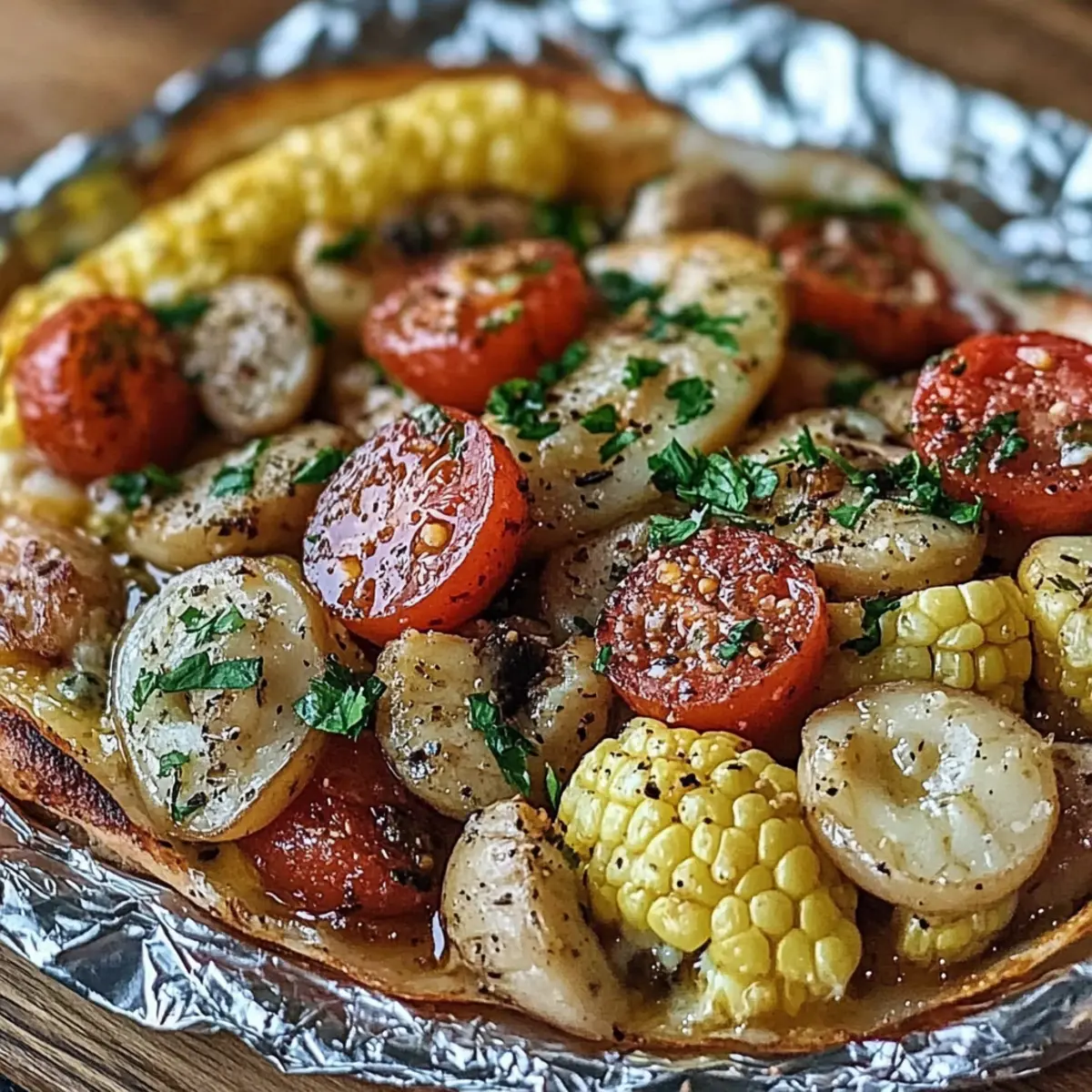 Shrimp and Sausage Foil Packs