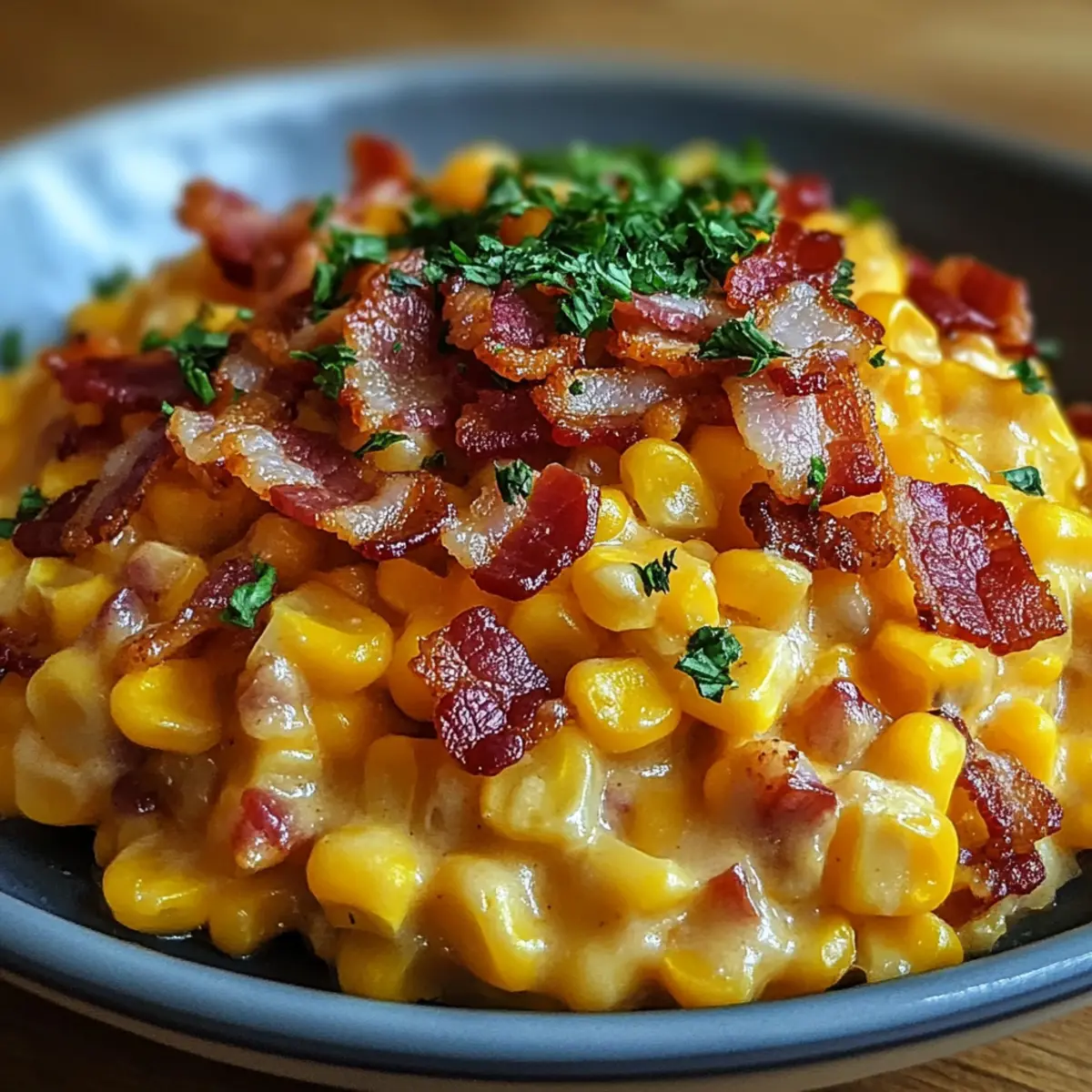 Slow Cooker Cheddar Corn with Bacon
