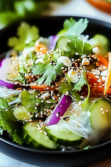 Spring Roll Salad with Spicy Ginger Dressing