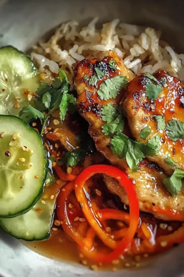 Sweet Chili Chicken Bowl with Zesty Coconut Lime Drizzle