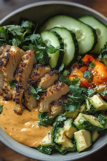 Thai Peanut Chicken Buddha Bowl